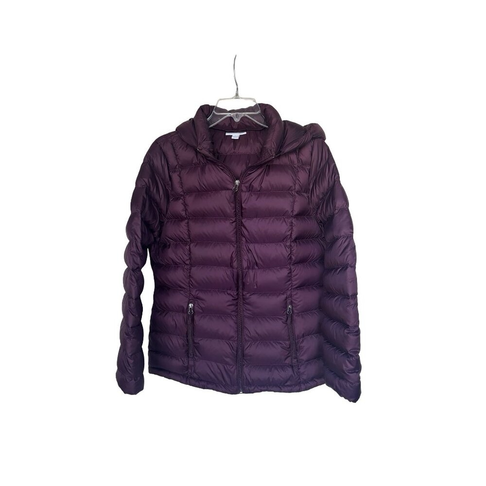 Charter Club Packable Puffer Coat Jacket Wms L Duck Down Filled Detachable Hood